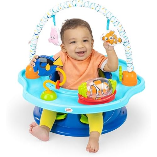 Disney Baby Finding Nemo SuperSeat by Bright Starts, Fun Baby Seat for Sitting Up, Playtime, and Meals, Ages 4 Months to 4 Years, Blue