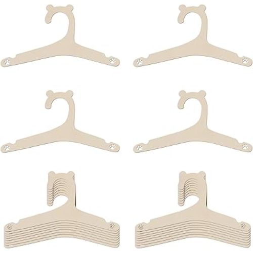 20 Packs Wooden Baby Hangers for Baby Clothes, Cute Bear Ears Wood Newborn Baby Girl Boy Hangers for Nursery 9 Inch Kids Toddlers Children Infant Hangers for Baby Shower Crate Closet Clothing Storage
