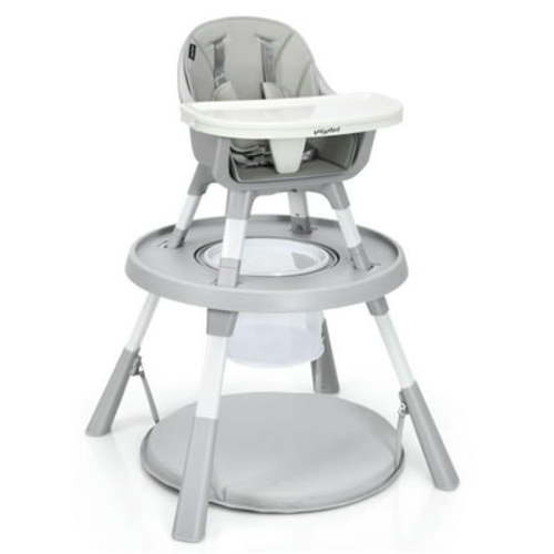 Canddidliike 6-in-1 Baby High Chair Infant Activity Center with Height Adjustment-Gray, Compact and Portable High Chair, Foldable High Chair, Baby High Chair