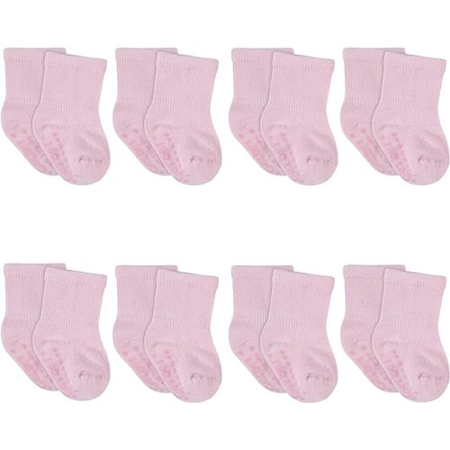 Gerber Baby 8-Pack Wiggle-Proof Jersey Crew Socks 6-12 Months