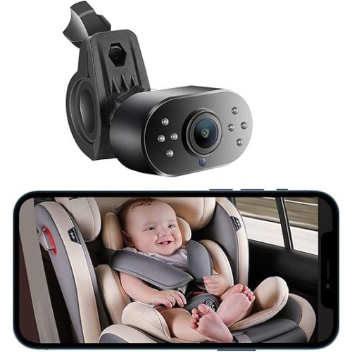 GreenYi WiFi Car Baby Camera with IR LEDs, Wireless to Monitor 720P HD Rear/Front View Reverse Camera for Aftermarket Android Radio Head Units iPhone iPad Android Smartphones Tablets
