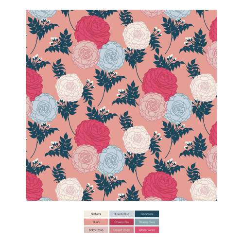 Print Muffin Ruffle Footie with 2 Way Zipper in Blush Enchanted Floral