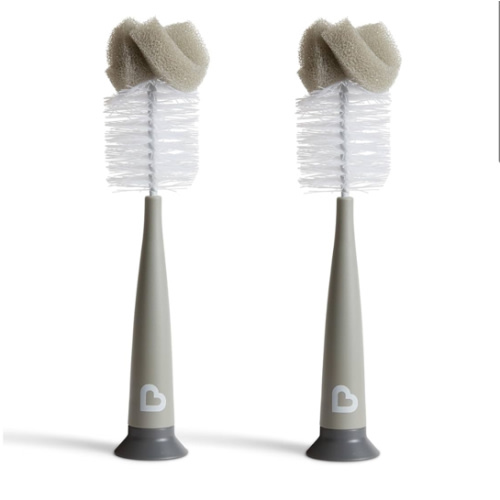 Munchkin® Sponge™ Bottle Brush, Modern Design, 2 Pack, Grey