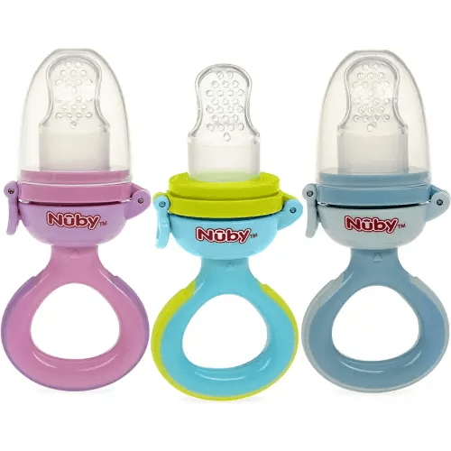 1 Pack Nuby Twist N' Feed Infant First Foods Feeder with Hygienic Cover: 10M+, Colors May Vary, Pack of 1