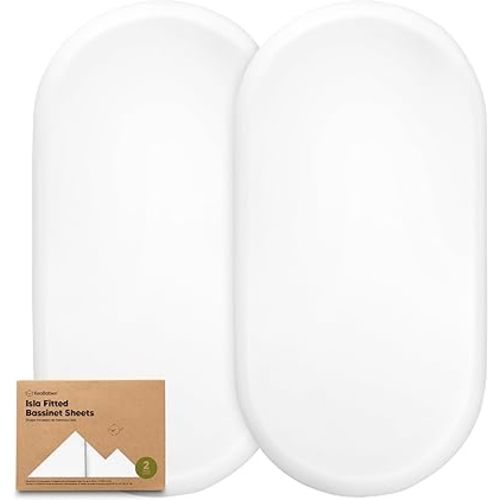 2-Pack Baby Bassinet Sheets - Bedside Bassinet Sheet (Soft White)