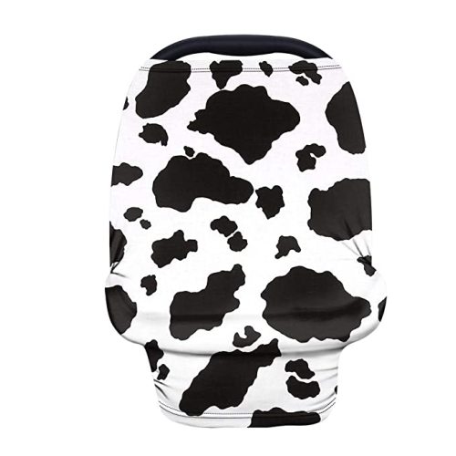 Cow Print Infant Carseat Canopy Baby Car Seat Covers Nursing Cover Breastfeeding Scarf Shawl for Stroller High Chair Shopping