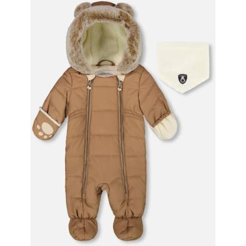 Gender Inclusive One-Piece Layette Snowsuit Designed for Car Seat, 3M