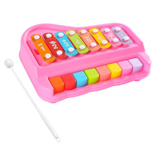 2 in 1 Baby Piano Xylophone Toy for Toddlers 1-3 Years Old, 8 Multicolored Key Keyboard Baby Xylophone Piano, Preschool Educational Musical Learning Instruments Toy for Baby Kids Girls Boys