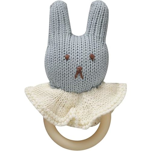 Baby Rattle Crochet Baby Toys Stuffed Baby Doll Silica Gel Newborn Toys Knitted Stuffed Animals for Babies Boy Girl Water Orchid