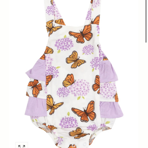 2-Way Zip Romper, Monarch Butterflies and Milkweed – SpearmintLOVE