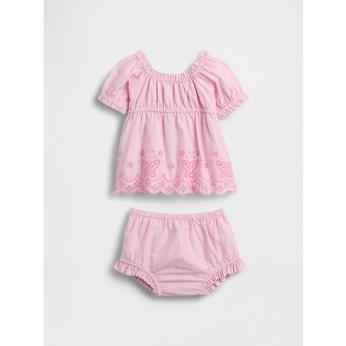 Baby Embroidered Butterfly Outfit Set