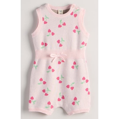 Ribbed Waist Cotton Romper, 9M