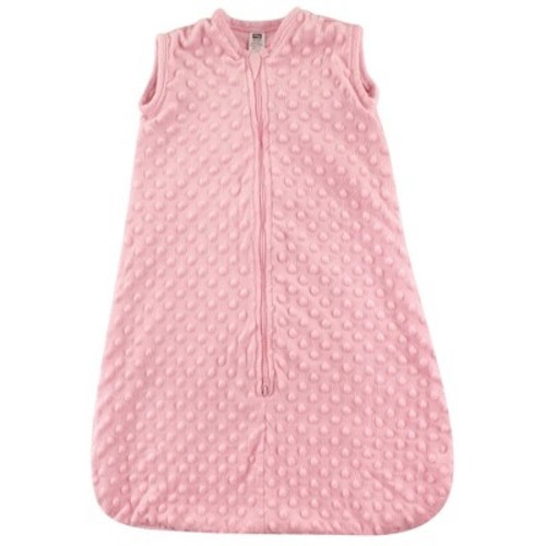 Hudson Baby Infant Girls Plush Sleeping Bag, Sack, Blanket, Light Pink Dot Mink, 6-12 Months