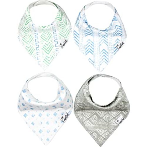 Copper Pearl Baby Bandana Drool Bibs for Drooling and Teething 4 Pack Gift Set Jude, Soft Set of Cloth Bandana Bibs for Any Baby Girl or Boy, Cute Registry Ideas for Baby Shower Gifts