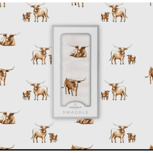 Longhorn muslin bamboo swaddle blanket