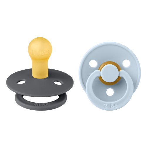 BIBS Colour 2 PACK Latex Iron/Baby Blue