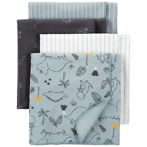 carter's® Newborn 4-Pack Dino Cotton Flannel Receiving Blankets in Bluecarter's® Newborn 4-Pack Dino Cotton Flannel Receiving Blankets in Blue