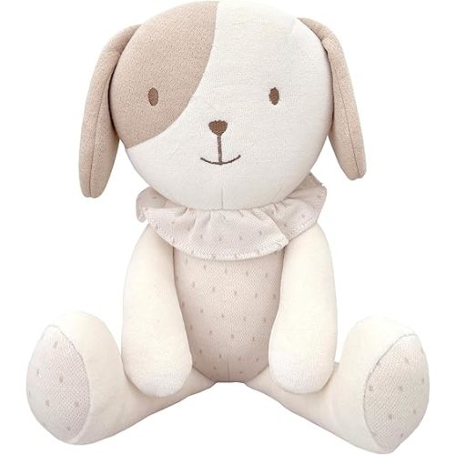 Super Soft Organic Cotton Baby First Friend, Attachment Doll for Baby, Pillow Buddy, Plush Animal Toys, Stuffed Animal Puppy, Honey Frill Puppy