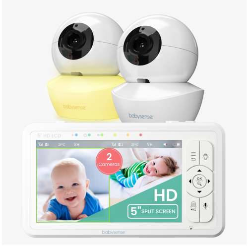 Babysense HD S2: Video Baby Monitor with 2 Cameras, Non Wifi, Split Sc