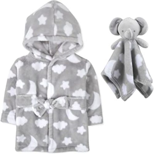 Baby Bathrobe Set for Boys and Girls 0-9 Months Baby Robe with Hood and Baby Gift Set Lovey