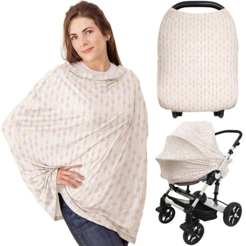 Keababies Car Seat Cover For Babies, Multi-use Nursing Cover, Infant Carseat Cover, Breastfeeding Cover, Stroller Cover (bff Gray)