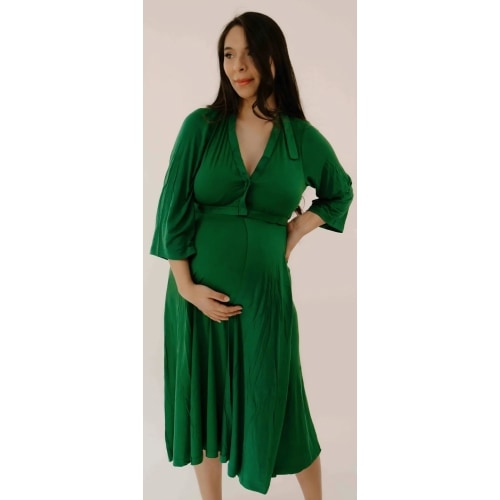 Lila Labor & Postpartum Gown in Emerald