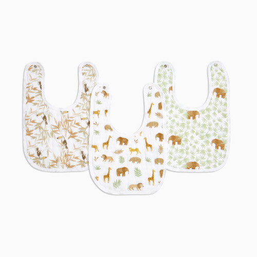 Essentials Cotton Muslin Snap Bib (3 Pack) - Tanzania