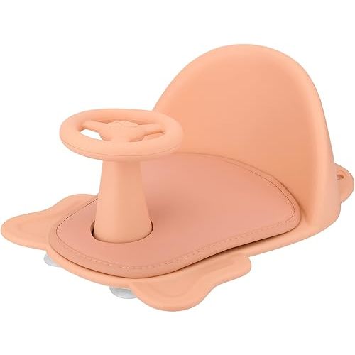 Baby Bath Seat Bathtub Baby Bath Chair with Non-Slip Soft Mat, Portable Toddler Child Bathtub Seat for Babies 6 Months & Up (Orange)