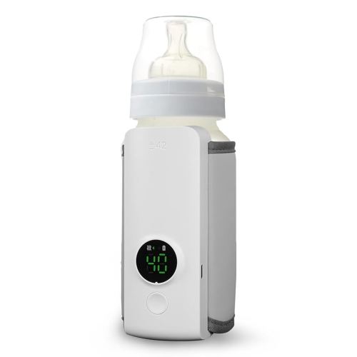 Portable Bottle Warmer for Travel – Moclever USB Rechargeable Baby Milk Warmer, Battery-Powered Breastmilk Heater On The Go, 6 Adjustable Heating Levels, Digital Display, Fits Most Bottles