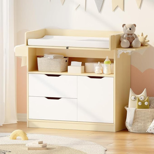 Ebern Designs Baby Changing Table Dresser, With 3 Drawers And 1 Storage Shelves, Can Be Used As A Baby Dresser With Changing Table Top, A Baby Changing Station, A Changing Table With Drawers | Wayfair