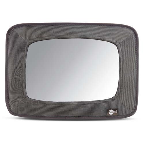 SafeFit Wide View Baby Car Mirror, Crash-Tested, Gray, Unisex