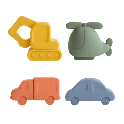 MUSHIE Vehicules Mold-Free Bath Play Set (4-Pack)