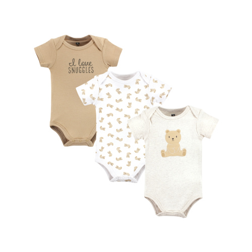 Hudson Baby Cotton Short Sleeve Bodysuits, 3-Pack, Sizes Newborn-24 Months