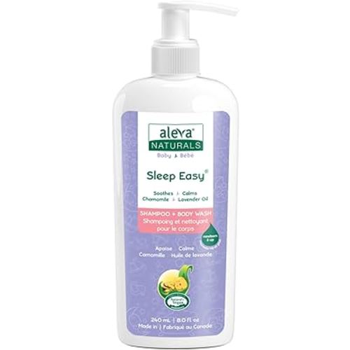 Aleva Naturals Sleep Easy Hair and Body Wash for Babies & Toddlers, Gentle on Eyes, Lavender, 8 Fl Oz