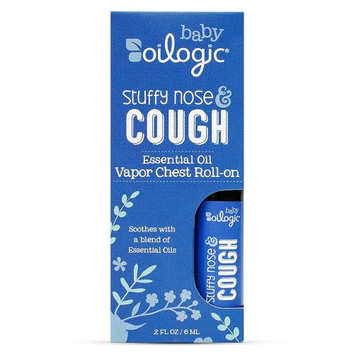 Oilogic Stuffy Nose & Cough Vapor Chest Roll-On Essential Oil for Babies & Toddlers - Gentle Baby Essentials - Pediatrician-Tested & Safe for Babies, 2 Fl Oz