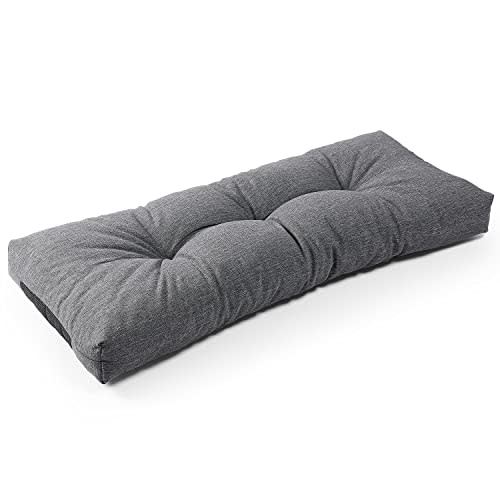 SUNROX LokGrip Non slip Tufted Memory Foam Bench Cushion, FadeShield Water Resistant Durable Thicken Outdoor/Indoor Bench Seat Pads 36x14x4 inch, Heather Charcoal