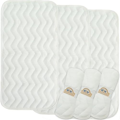 BlueSnail Waterproof and Portable Baby Changing pad Liners 3 Count,14” x 27”(White)