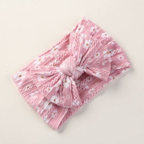 MyKids-Usa Baby Floral Print Soft Big Bow Headband