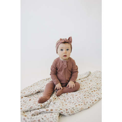 Dusty Rose Organic Cotton Ribbed Zipper