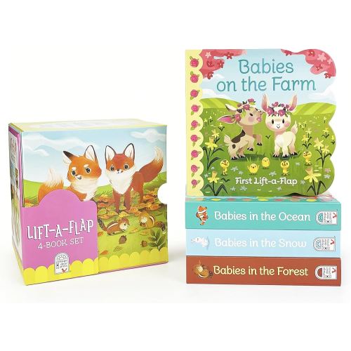 Animal Babies Lift-a-Flap Boxed Gift Set 4-Pack: Babies on the Farm, Babies in the Forest, Babies in the Snow, Babies in the Ocean (Chunky Lift a Flap)