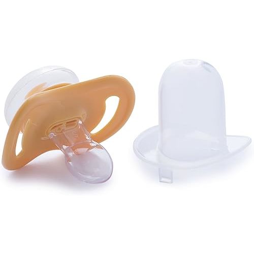 JOOVY 2 Piece Airnoogie Pacifier, Yellow, Small