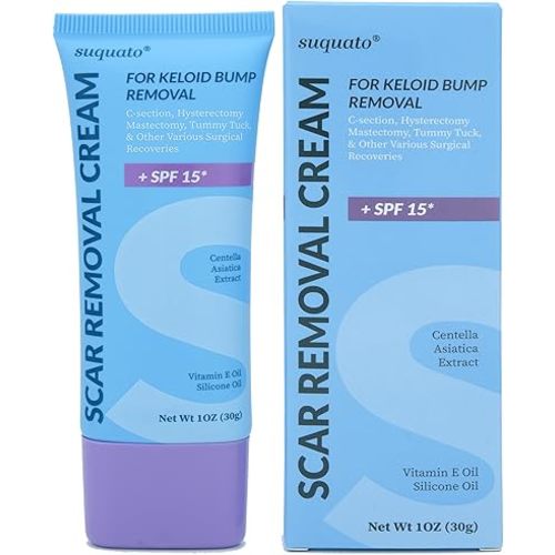 Advanced Silicone Scar Removal Cream for Keloid Bump Removal, Must have Gel for C Section, Hysterectomy, Mastectomy, Tummy Tuck, Surgical Scars, Acne Marks, Stretch Marks, Keloid Scars treatment
