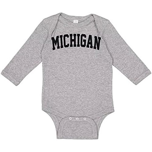 TATY Kids Michigan College Style Long Sleeve Baby Infant Bodysuit