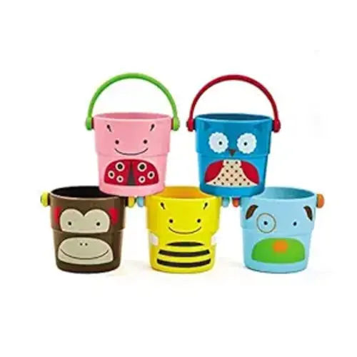 Skip Hop Baby Bath Toy, Zoo Stack & Pour Buckets - Treetop