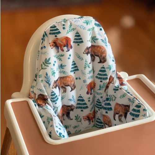 Wipeable / Cushion Cover for IKEA High Chair, Antilop Highchair Support Pillow, Hungry Bear