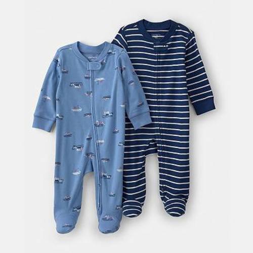 Baby Boy Carter’s 2-Piece Zip-Up Footed Pajama Set