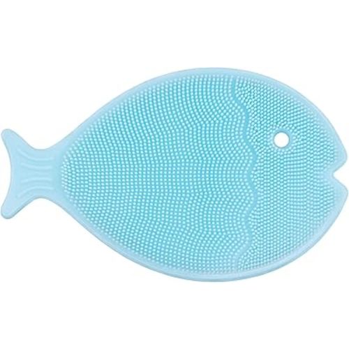 Innobaby Bathin Smart Silicone Cradle Cap Brush for Baby, Essential for Dry Skin & Eczema, Silicone Scrubber & Gentle Exfoliator with Suction Handle, Quick Dry Food Grade Silicone, Blue