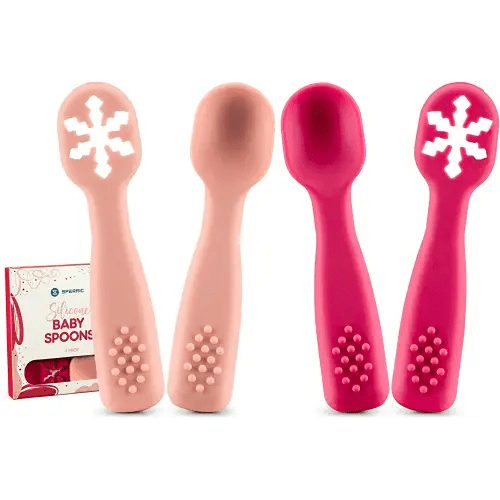 Silicone Baby Spoons First Stage Baby Feeding Spoons Stage 1 And Stage  2-4pcs (green & Blue) : Target