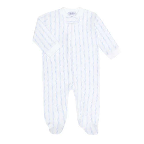 Blue Twirls Zipper Footie