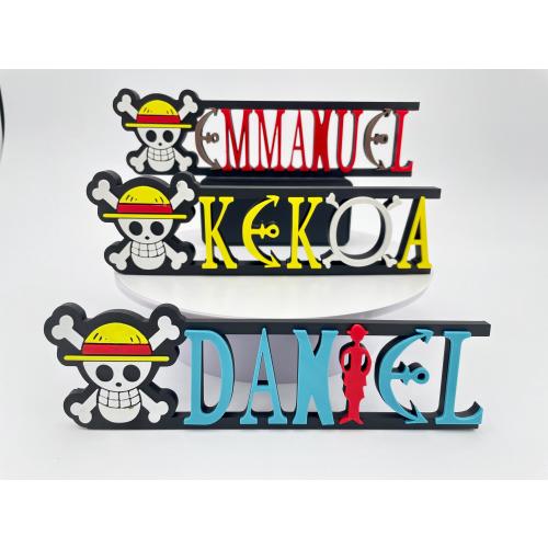 Custom One-of-a-Kind Name Plate | Personalized Desk or Shelf Decor | Anime | Pirate | Custom Gifts